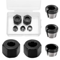 3 Stück Spannzangen Adapter, 6mm 6.35mm 8mm Spannzangenfutter für Geradschleifer Schneiden Graviermaschine mit 2 Stück Spannmutter