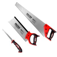 Säge-Set mit Handsäge, Stichsäge und Rückensäge für verschiedene Arten von Schnitten. Ergonomischer Griff für sicheren Halt. Gehärtete und geschliffene Zähne.