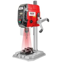 WALTER Tischbohrmaschine 900 W, Standbohrmaschine mit Digitaldisplay für einfache Bedienung, Kreuzlinienlaser und praktisches LED Arbeitslicht, Extra starke Ständerbohrmaschine/Säulenbohrmaschine