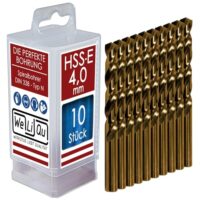 HSS-E Kobalt Spiralbohrer 4,0 mm für Metallbearbeitung, 10 Stück