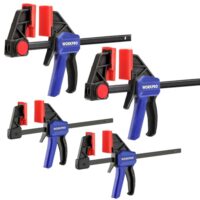 Einhandzwingen Set 4 Stück Schraubzwingen Spanner, robustes Werkzeug für präzises Fixieren von Metall, Holz und Möbeln