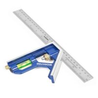Univerales Messwerkzeug mit Wasserwaage und Anreissnadel, Einstellbarer Winkelmesser aus Edelstahl 90/45 Grad Messwerkzeug mit Zinklegierungsgriff