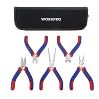 Mini-Zangen-Set, Schmuckzangen, 5-teilig, inkl. Linesman-Zange, Spitzzange, Seitenschneider und Organizer-Tasche aus Kohlenstoffstahl für Handwerker und Heimwerker