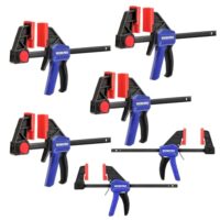 Einhandzwingen Set mit 6 Schraubzwingen, 150mm Spannweite und 22,5kg/68kg Spannkraft für präzises Fixieren und Holzarbeit