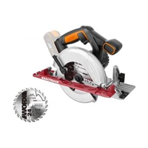 WORX WX530.9 Akku-Handkreissäge 20V - Profi Kreissäge mit Absaug-Adapter für Heimwerker und Schnitte auf Gehrung