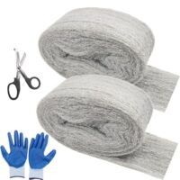 Stahlwolle zum Reinigen und Polieren, umfassendes Set mit Schere und Handschuhen für Haus und Garten