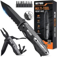 Praktisches und vielseitiges WEARXI Multi-Tool-Taschenmesser mit 13 verschiedenen Funktionen, ideal für Outdoor-Aktivitäten wie Camping, Wandern oder Angeln.