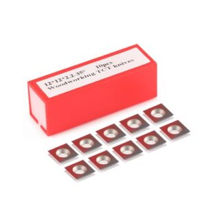 Wendenschneidplatten, 10 Stück Ersatzklingen, Hartmetall-Einsätze, vierkant seitig geschärft, austauschbar für Planfräser zum Bearbeiten von Holz