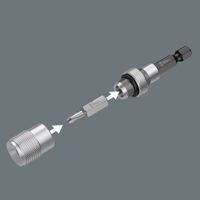 Wera Bit-Abstandhalter Trockenbau Werkzeug mit Aluminiumhülse und starkem Dauermagnet für Schraubtiefeneinstellung und bündiges Verteilen von Schrauben