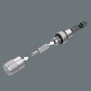 Wera Bit-Abstandhalter Trockenbau Werkzeug mit Aluminiumhülse und starkem Dauermagnet für Schraubtiefeneinstellung und bündiges Verteilen von Schrauben