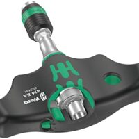 Wera 05023461001 416 RA Quergriff-Bit-Handhalter mit Ratschenfunktion und Rapidaptor Schnellwechselfutter, 1/4", 45 mm, Schwarz-grün
