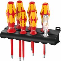 Wera 05006147001, 160 i/7 Rack, VDE Isolierter Schraubendreher Satz, 7-teilig für Arbeiten bis 1.000 Volt