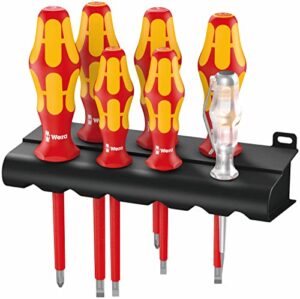 Wera 05006147001, 160 i/7 Rack, VDE Isolierter Schraubendreher Satz, 7-teilig für Arbeiten bis 1.000 Volt