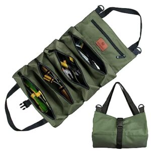 Ergonomische Werkzeugrolltasche mit 5 Reißverschlusstaschen, ideal für Klempner, Handwerker und Elektriker