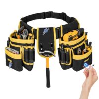 Werkzeuggürtel für Herren, Handwerker Gürtel mit 27 Taschen, magnetische Werkzeugtasche für Männer, abnehmbar und verstellbarer Werkzeuggurt für Elektriker, Schreiner und Bauarbeiter