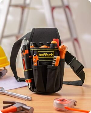 Elektriker Werkzeugtasche mit Gürtel, Baffect Mini Werkzeug Tasche aus Leinwand, Multi-Purpose Werkzeughalter Organizer Heavy-Duty Werkzeug Organizer für Handwerk und DIY