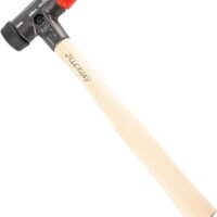 Wiha Schonhammer Safety mittelweich und hart - Gummihammer mit hochwertigem Hickory Holzstiel und Rund-Schlagkopf 30mm