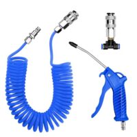 WinGluge Ausblaspistole, Druckluftpistole mit 5M Spiralschlauch, LKW Air Duster Blaspistole für Karosserie und Fahrzeugreinigung