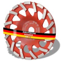 Woltersberger Diamant Schleiftopf 180 mm x 22,23 mm für Schleifarbeiten mit Beton und harten Baustoffen Granit Naturstein Estrich Putz Marmor