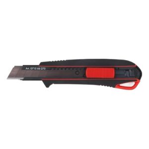Wuerth Cuttermesser 18mm mit drei Abbrechklingen, extrem scharf, schwarz, für Teppichmesser, Universalmesser, Papiermesser