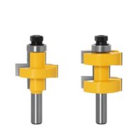 2-teiliges Fräser-Set aus Wolframcarbid für Holzschneiden mit großen Nut-Feder-Verbindung und Lager von XTINKOPW