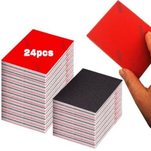 Schleifschwamm Set 24 Stück, verschiedene Körnungen, ideal für Holz, Metall und Farbe, Nass- und Trockenpolieren