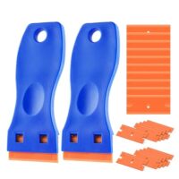 Mini Kunststoff Schaber mit 20 Ersatzklingen für Reinigung und Pflege von Ceranfeldern, Glas und Edelstahl
