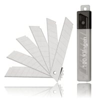 100 Stück Abbrechklingen Cuttermesser 18 mm, Cutterklingen für Gipskarton, Bauschaum, Teppich und mehr, hochwertiger SK5-Stahl, präzise Schneideleistung