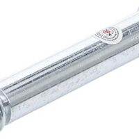 Achsendurchmesser 20 mm, Gesamtbreite des Achsenzylinders 150 mm, Spiel zwischen Achsenhalterungen 100 mm, Radbreite max. 120 mm, Verschraubt mit 2 Sechskantmuttern, SW 19 mm mit Unterlegscheibe