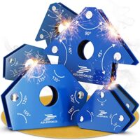 Schweißwinkel Set mit 6 Magneten für verschiedene Winkel, Haftkraft bis zu 11,3 kg bzw. 4 kg, ideal zum Schweißen von Teilen in passgenauen Winkeln