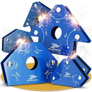 Schweißwinkel Set mit 6 Magneten für verschiedene Winkel, Haftkraft bis zu 11,3 kg bzw. 4 kg, ideal zum Schweißen von Teilen in passgenauen Winkeln