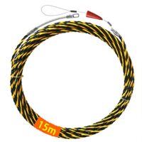 Einziehspirale für Kabelverlegung, 15m lang, 3-fach gedrilltes Polyester, Federführungskopf, ideal für Kabelinstallationen
