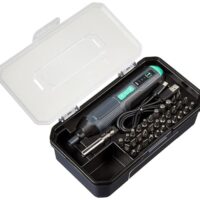 Akku-Schraubendreher mit 34-teiligem Bit-Set und USB-Kabel von Amazon Basics, ideal für kleinere Arbeiten und Heimwerkerprojekte