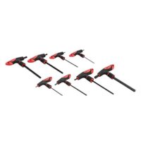 Amazon Basics Innensechskantschlüssel-Set, mit T-Griff, 8 Teile, 2-10 mm - Set aus 8 Innensechskantschlüsseln mit Chrom-Vanadium-Stahl gefertigt und rostbeständige Chrombeschichtung