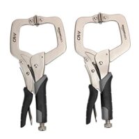 Amazon Basics Metallzwinge, 28 cm, 2er-Pack, Schwarz / Silberfarben - Hochwertige Metall-Zwinge für verschiedene Arten von Projekten und Reparaturarbeiten