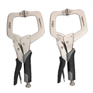 Amazon Basics Metallzwinge, 28 cm, 2er-Pack, Schwarz / Silberfarben - Hochwertige Metall-Zwinge für verschiedene Arten von Projekten und Reparaturarbeiten