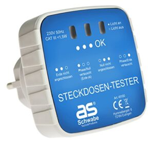 Diagnose-Stecker mit Kontrollleuchten-Anzeige zum Testen von Schutzkontaktsteckdosen 230 V