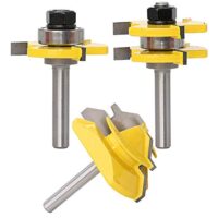 Asnomy 3-teiliges Fräser Set für Holzbearbeitungswerkzeuge, 8 mm, Fräser für 45-Grad-Schnitte und Rillen, T-Spitzen für Heimwerker