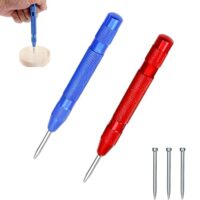 Automatischer Körner für Metall, Stahlblech und Holz, 2 Stück Körner, Federbelasteter Körner, Mit 3 Ersatzspitzen, Spannungsverstellbares Körnerwerkzeug für Center Punch