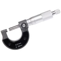 Mikrometerschraube mit 0.01mm Auflösung und Messbereich von 0-25 mm für genaue Messungen in der Praxis