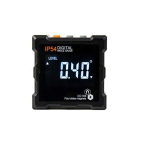 Digitaler Winkelmesser mit LCD-Anzeige und vier Magneten für genaue Messungen von 0 bis 360 Grad. Wasserdicht und ideal für Handwerksarbeiten.