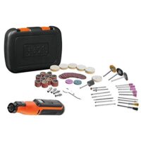 Black+Decker Akku-Multifunktionswerkzeug mit 52-tlg. Zubehör BCRT8IK (7.2V, 1.5Ah, Universal-Feinbohrschleifer mit Licht, zum Schneiden, Schleifen, Polieren und Schmirgeln)