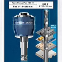 Bosch 2x EXPERT Power Change Plus mit HSS-G-Zentrierbohrer 7,15 x 105 mm - professionelles Zubehör für Bohrmaschine und Schrauber