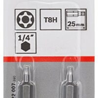 Bosch Bit Extra-Hart für Security-Torx-Schrauben (T8H, 2 Stück) - Werkzeughilfe für Heimwerker und Fachleute mit hoher Haltbarkeit und Widerstandsfähigkeit.