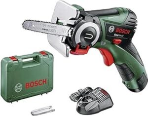 Bosch Akku Säge EasyCut 12 mit NanoBlade Technologie, 12 Volt System und im Koffer. Schwarz und Grün-Rot.