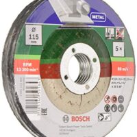 Bosch Trennscheiben-Metall-Set, 5 Stück, 115 mm x 2,5 mm, gekröpft, ideal für DIY-Projekte