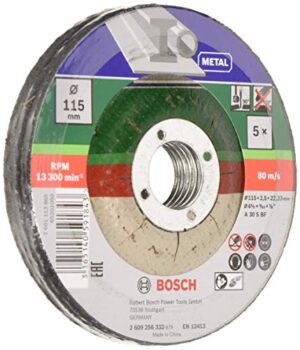 Bosch Trennscheiben-Metall-Set, 5 Stück, 115 mm x 2,5 mm, gekröpft, ideal für DIY-Projekte