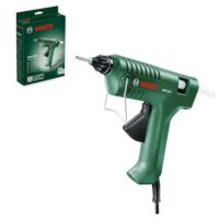 Bosch Klebepistole PKP 18 E, einsetzbar für Kartonage, Holz, Leder, Papier, Kork, Textil, Stein, Metall und Glas, mechanischer Vorschub, präzise Dosierung, Sicherheit durch Hitzeschutzmantel