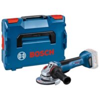 Bosch Professional 18V System Akku Winkelschleifer GWS 18V-10 P mit Zusatzhandgriff, Schutzhaube, Schnellspannmutter und Aufnahmeflansch in L-BOXX-Einlage