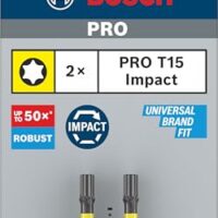 Bosch Professional 2 x Impact Control Screwdriver Bits T15 (25 mm, Hexagonal Shank, Pick and Click, Accessories for Impact Drivers)